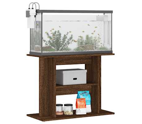 vidaXL Support pour aquarium ch&ecirc;ne marron 80x35x60cm bois d'ing&eacute;nierie