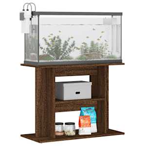 vidaXL Support pour aquarium ch&ecirc;ne marron 80x35x60cm bois d'ing&eacute;nierie