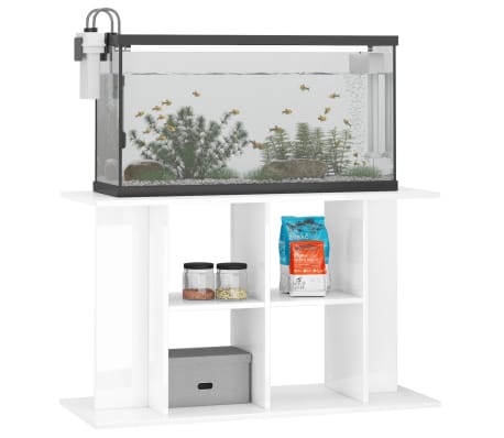 vidaXL Suport acvariu, alb extralucios, 100x40x60 cm, lemn prelucrat