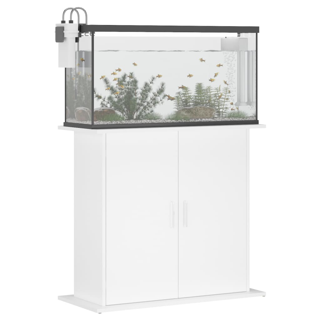 vidaXL Aquariumstandaard 81x36x73 cm bewerkt hout wit afbeelding
