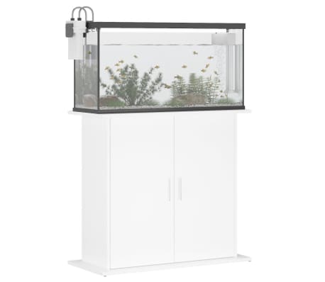 vidaXL Suport acvariu, alb extralucios, 81x36x73 cm, lemn prelucrat
