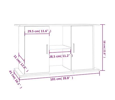 thumbnail image 2 of Aquarium Stand Black Oak 101x41x58 Cm Engineered Wood | -ie 2 of 11