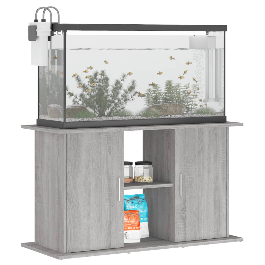 vidaXL Akvaarioteline harmaa Sonoma 101x41x58 cm tekninen puu