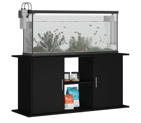 vidaXL Support pour aquarium noir 121x41x58 cm bois d'ing&eacute;nierie