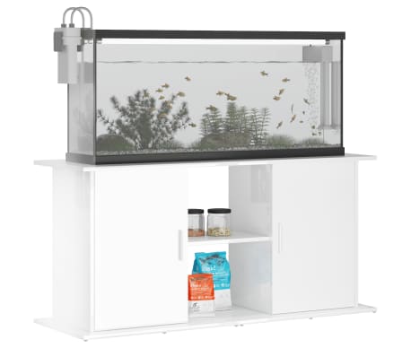 vidaXL magasf&eacute;nyű feh&eacute;r szerelt fa akv&aacute;riumi &aacute;llv&aacute;ny 121 x 41 x 58 cm