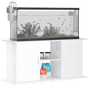 vidaXL magasf&eacute;nyű feh&eacute;r szerelt fa akv&aacute;riumi &aacute;llv&aacute;ny 121 x 41 x 58 cm