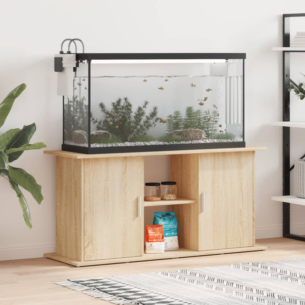 vidaXL Aquariumständer Sonoma-Eiche 121x41x58 cm Holzwerkstoff