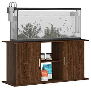 vidaXL Fiskab&uacute;rsstandur Br&uacute;nn Eikarlitur 121x41x58 cm Samsettur Vi&eth;ur
