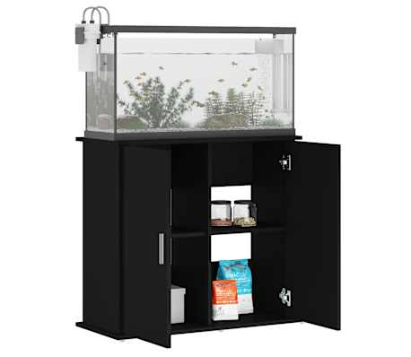 vidaXL Aquariumstandaard 81x36x73 cm bewerkt hout zwart