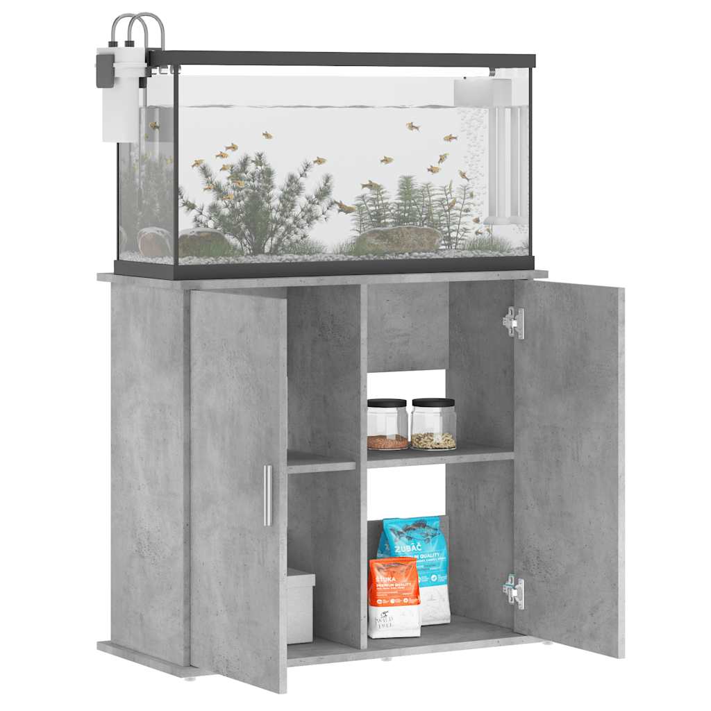 vidaXL betonszürke szerelt fa akváriumi állvány 81x36x73 cm