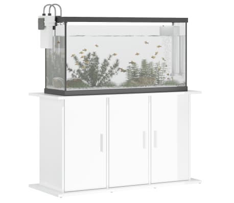 vidaXL Suport acvariu, alb extralucios, 101x41x58 cm, lemn prelucrat