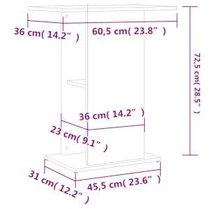 Stojan na akvárium bílý 60,5 x 36 x 72,5 cm kompozitní dřevo - obrázek 9