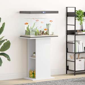 Stojalo za akvarij belo 60,5x36x72,5 cm inženirski les