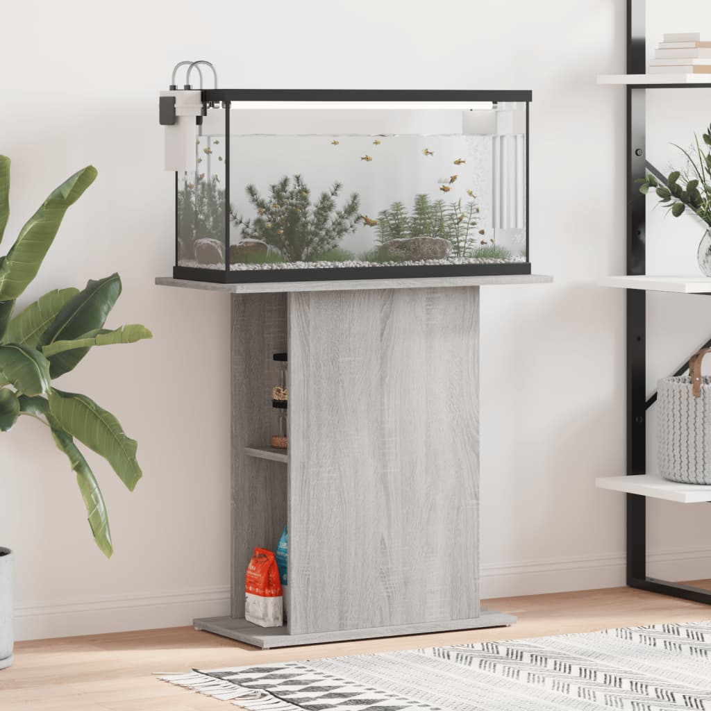 vidaXL Aquariumständer Grau Sonoma 75x36x72,5 cm Holzwerkstoff