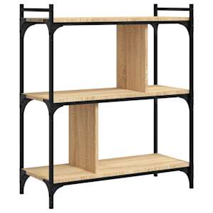 Knihovna se 3 policemi dub sonoma 76x32x88 cm kompozitní dřevo - obrázek 2