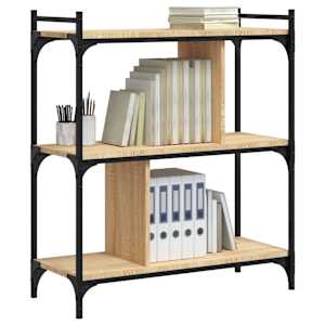 Knihovna se 3 policemi dub sonoma 76x32x88 cm kompozitní dřevo - obrázek 3