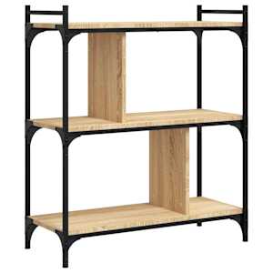 Knihovna se 3 policemi dub sonoma 76x32x88 cm kompozitní dřevo - obrázek 6