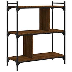 vidaXL raamaturiiul 3 korrust, pruun tamm, 76 x 32 x 88 cm, tehispuit