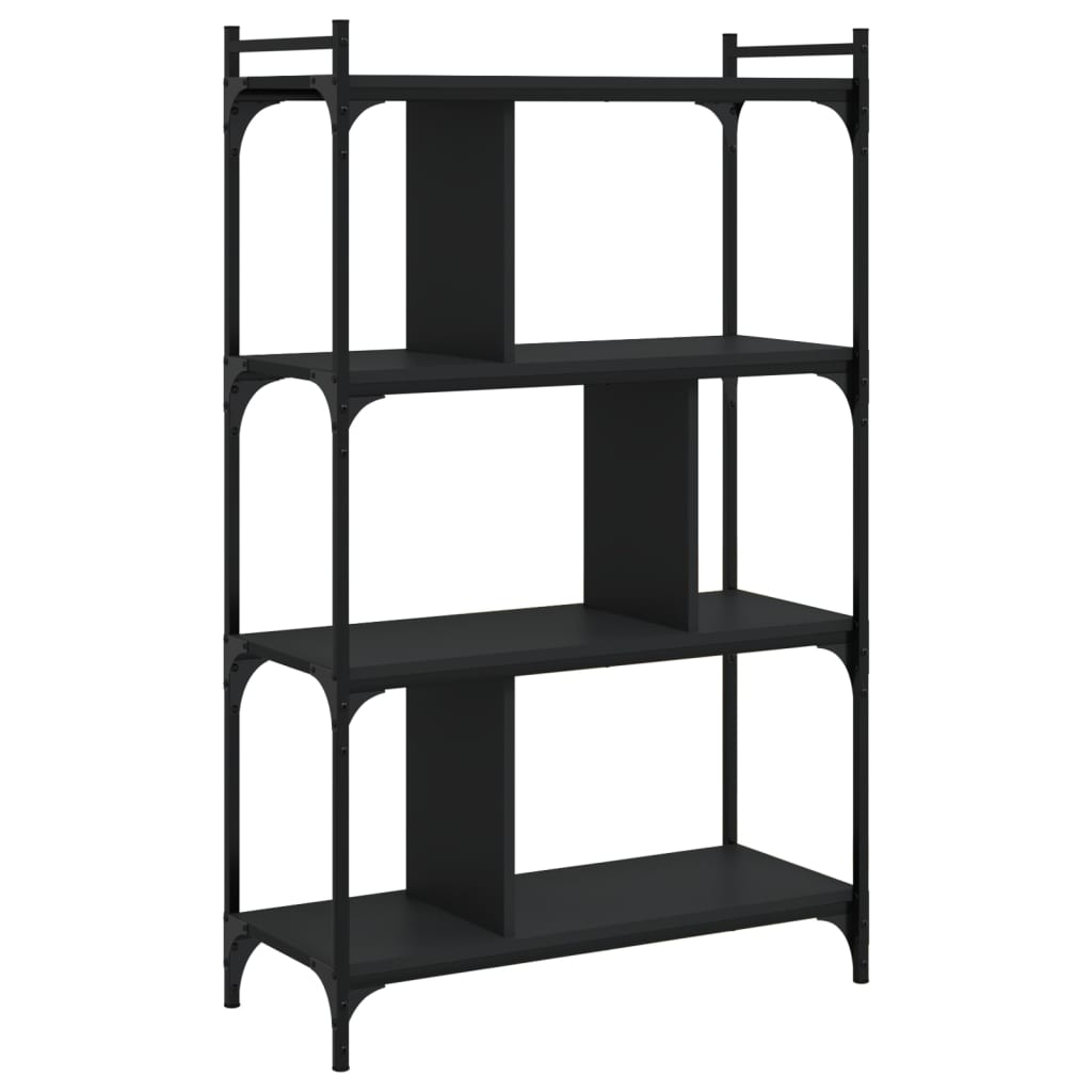 vidaXL Knihovna se 4 policemi černá 76 x 32 x 123 cm kompozitní dřevo