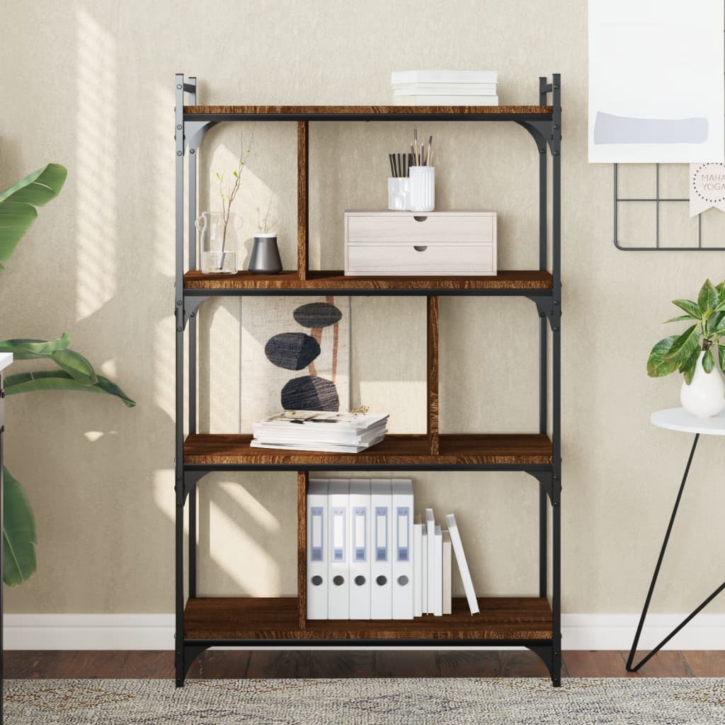 vidaXL Bibliotecă cu 4 niveluri stejar maro 76x32x123 cm lemn compozit