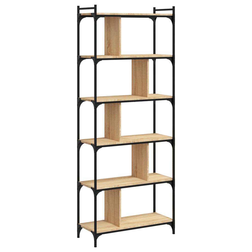 vidaXL Knihovna s 6 policemi dub sonoma 76x32x192 cm kompozitní dřevo