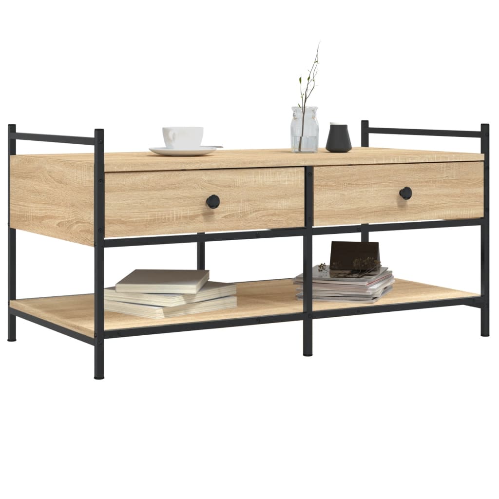 vidaXL Sohvapöytä Sonoma-tammi 99x50x50 cm tekninen puu