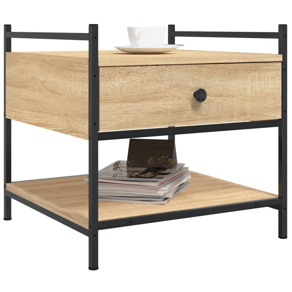 vidaXL Salontafel 50x50x50 cm bewerkt hout sonoma eikenkleurig afbeelding