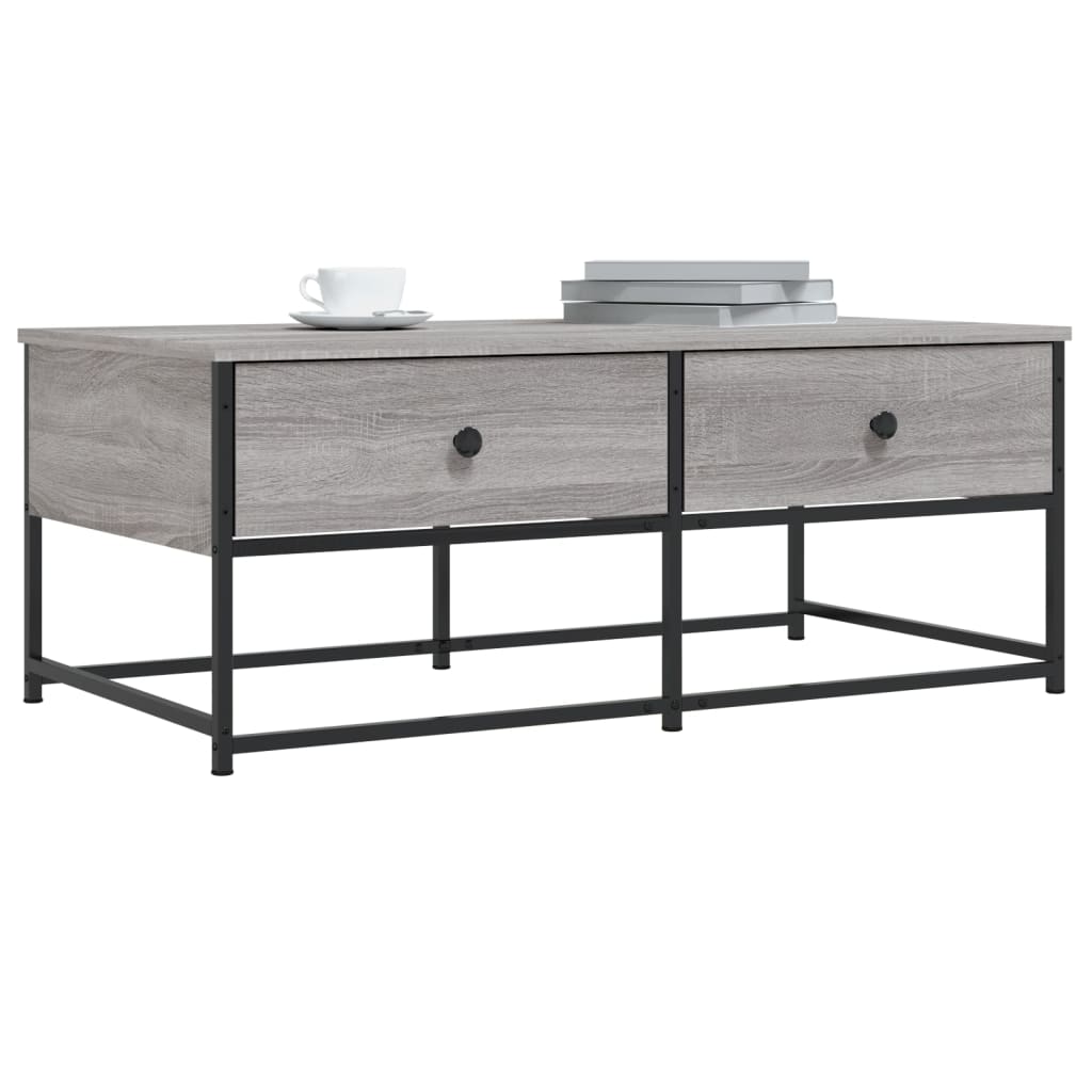 vidaXL Salontafel 100x51x40 cm bewerkt hout grijs sonoma afbeelding