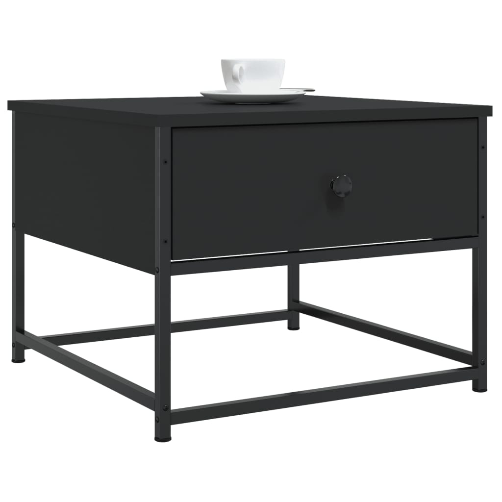 vidaXL Salontafel 51x51x40 cm bewerkt hout zwart afbeelding