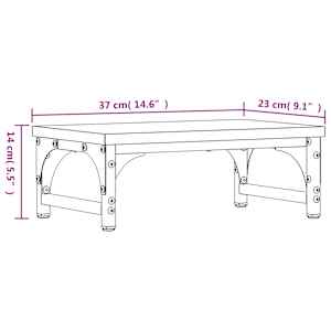 Stojan na monitor kouřový dub 37 x 23 x 14 cm kompozitní dřevo - obrázek 9