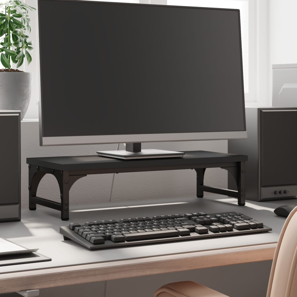 vidaXL Suport pentru monitor, negru, 55x23x14 cm, lemn compozit
