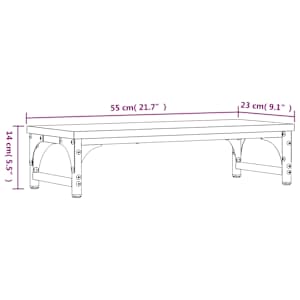 Stojan na monitor kouřový dub 55 x 23 x 14 cm kompozitní dřevo - obrázek 9