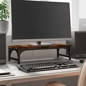 Stojalo za zaslon dimljeni hrast 55x23x14 cm inženirski les