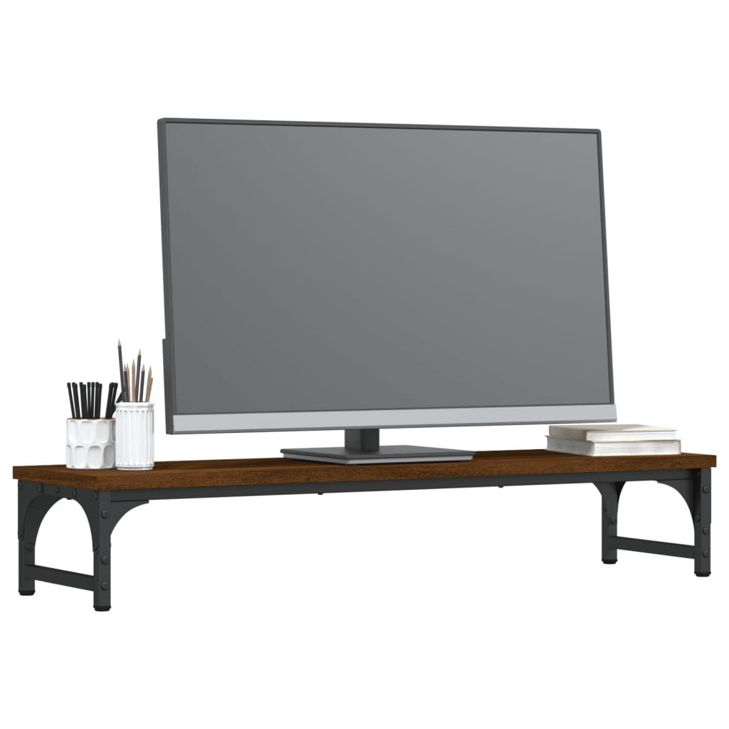 vidaXL Stojan na monitor hnedý dub 85x23x15,5 cm kompozitné drevo