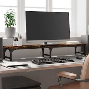 Stojalo za zaslon dimljeni hrast 105x23x15,5 cm inženirski les