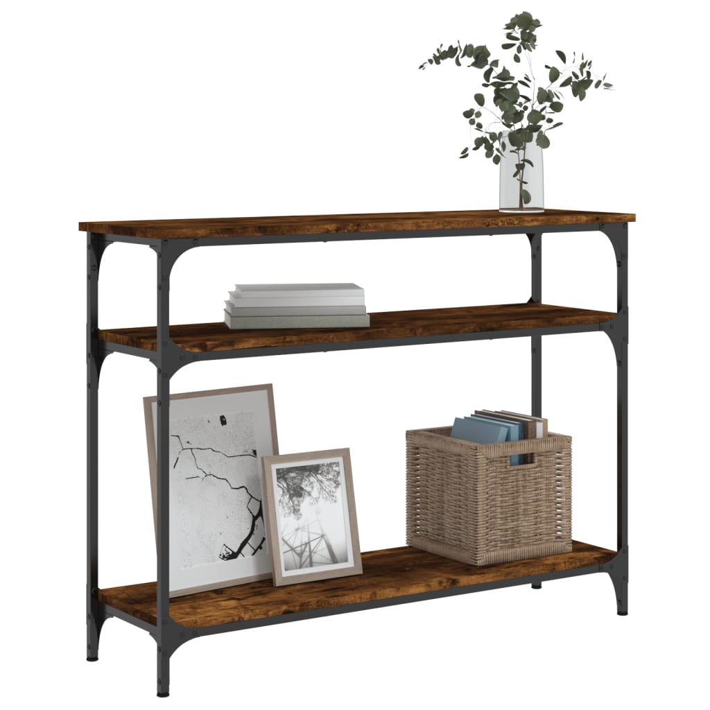 vidaXL Wandtafel 100x29x75 cm bewerkt hout gerookt eikenkleurig afbeelding