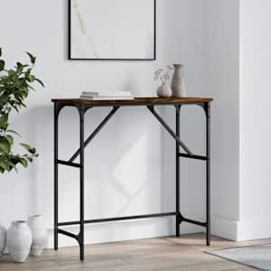 Konzolna mizica dimljen hrast 75x32x75 cm inženirski les