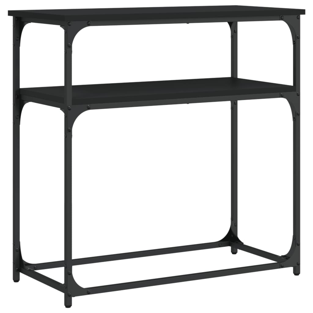 E-shop vidaXL Konzolový stolík čierny 75x35,5x75 cm kompozitné drevo