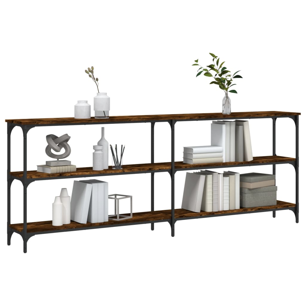 vidaXL Wandtafel 200x29x75 cm bewerkt hout gerookt eikenkleurig afbeelding