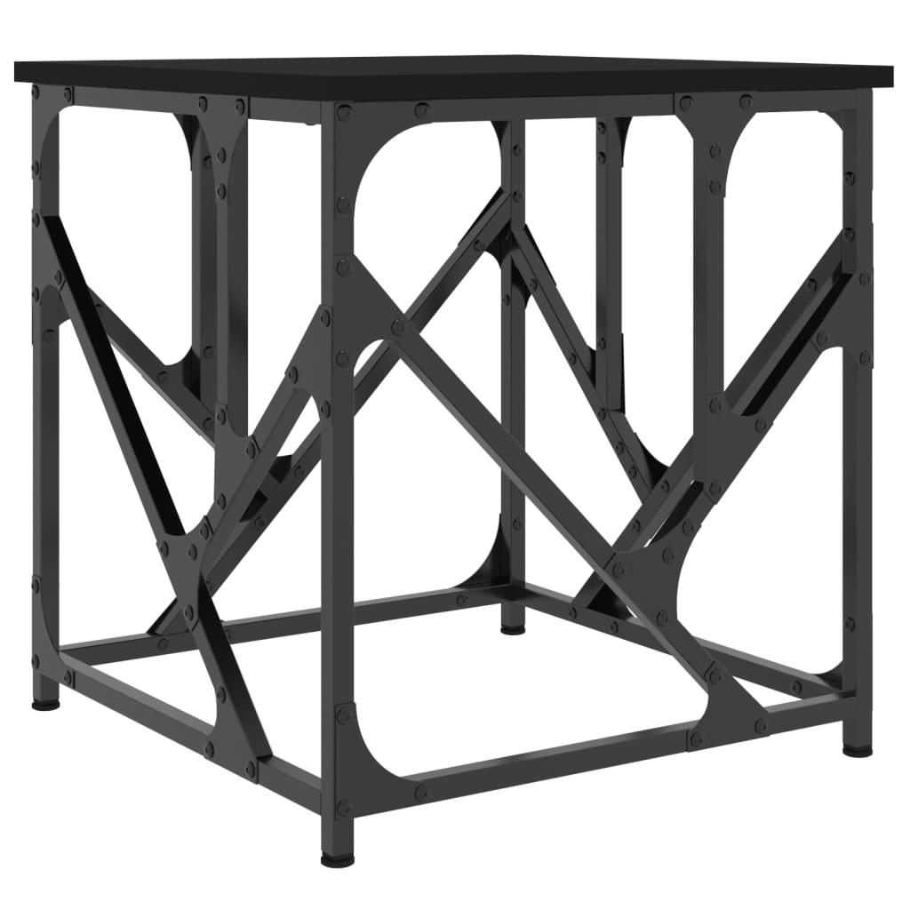vidaXL fekete szerelt fa doh&aacute;nyz&oacute;asztal 45x45x47,5 cm