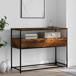 Konzolna mizica dimljen hrast 100x40x75 cm inženirski les