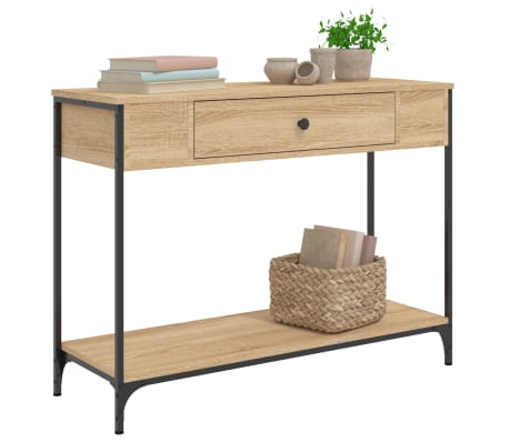 vidaXL Table console ch&ecirc;ne sonoma 100x34,5x75 cm bois d'ing&eacute;nierie