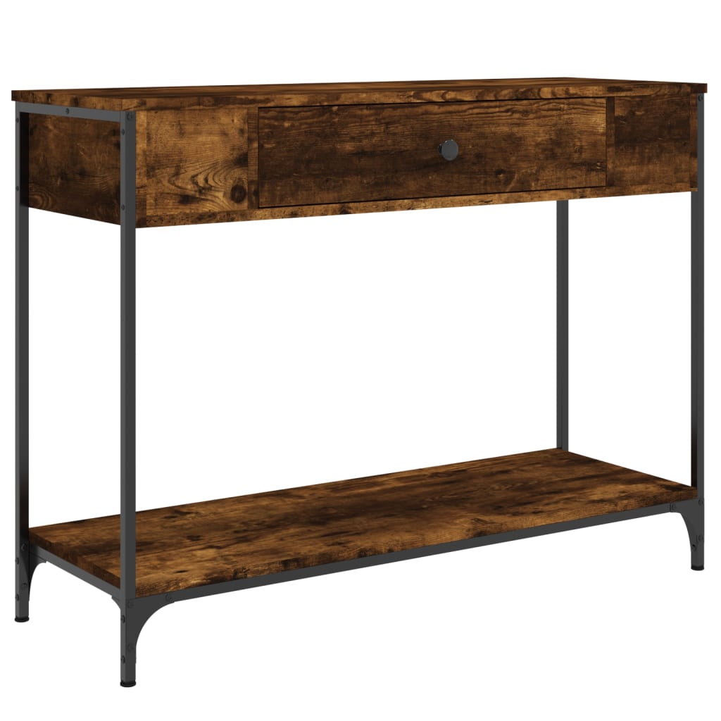 vidaXL Konzolový stolek kouřový dub 100x34,5x75 cm kompozitní dřevo