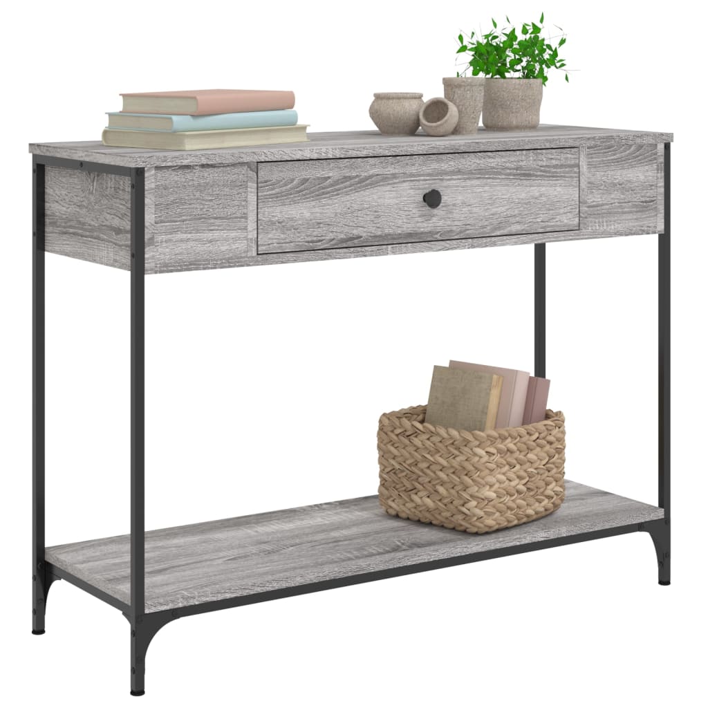 vidaXL Wandtafel 100x34,5x75 cm bewerkt hout grijs sonoma eikenkleurig afbeelding