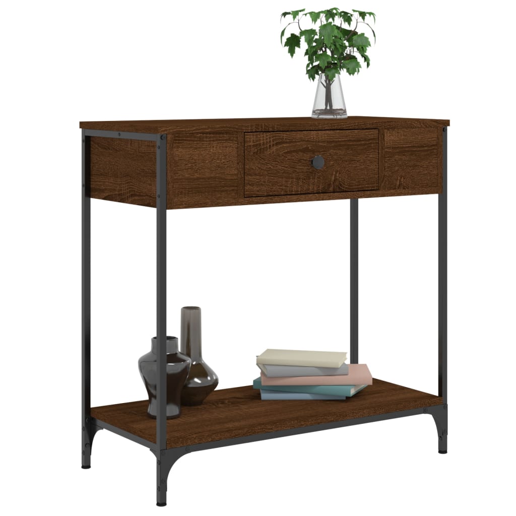 vidaXL barna tölgyszínű szerelt fa tálalóasztal 75 x 34,5 x 75 cm