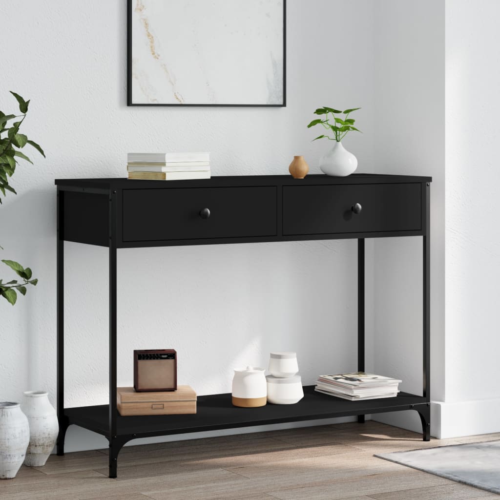 vidaXL Console Table Black 100×34.5×75 cm Engineered Wood