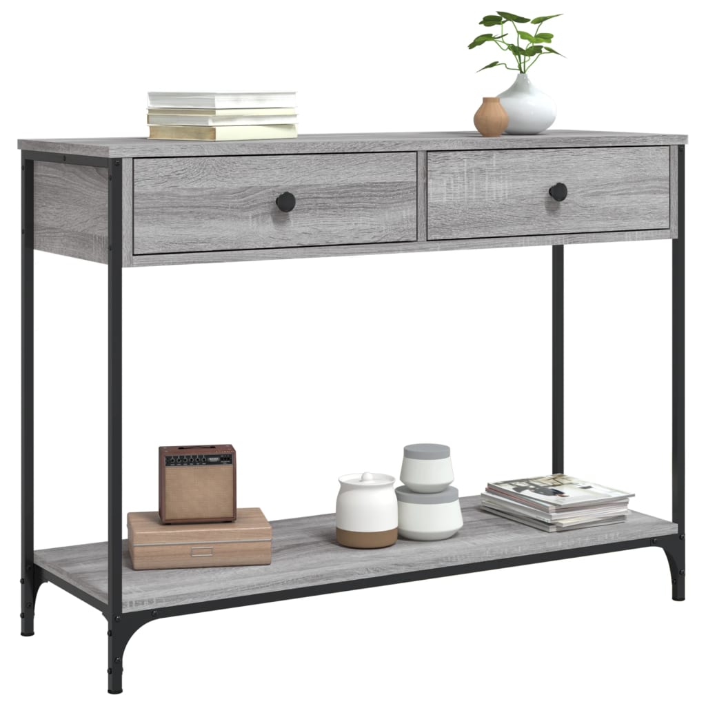 vidaXL Măsuță consolă, gri sonoma, 100x34,5x75 cm, lemn prelucrat