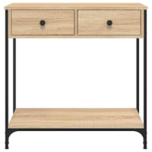 Konzolna mizica sonoma hrast 75x34,5x75 cm inženirski les - slika 6