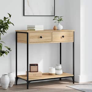 Konzolový stolek dub sonoma 75 x 34,5 x 75 cm kompozitní dřevo - obrázek 1