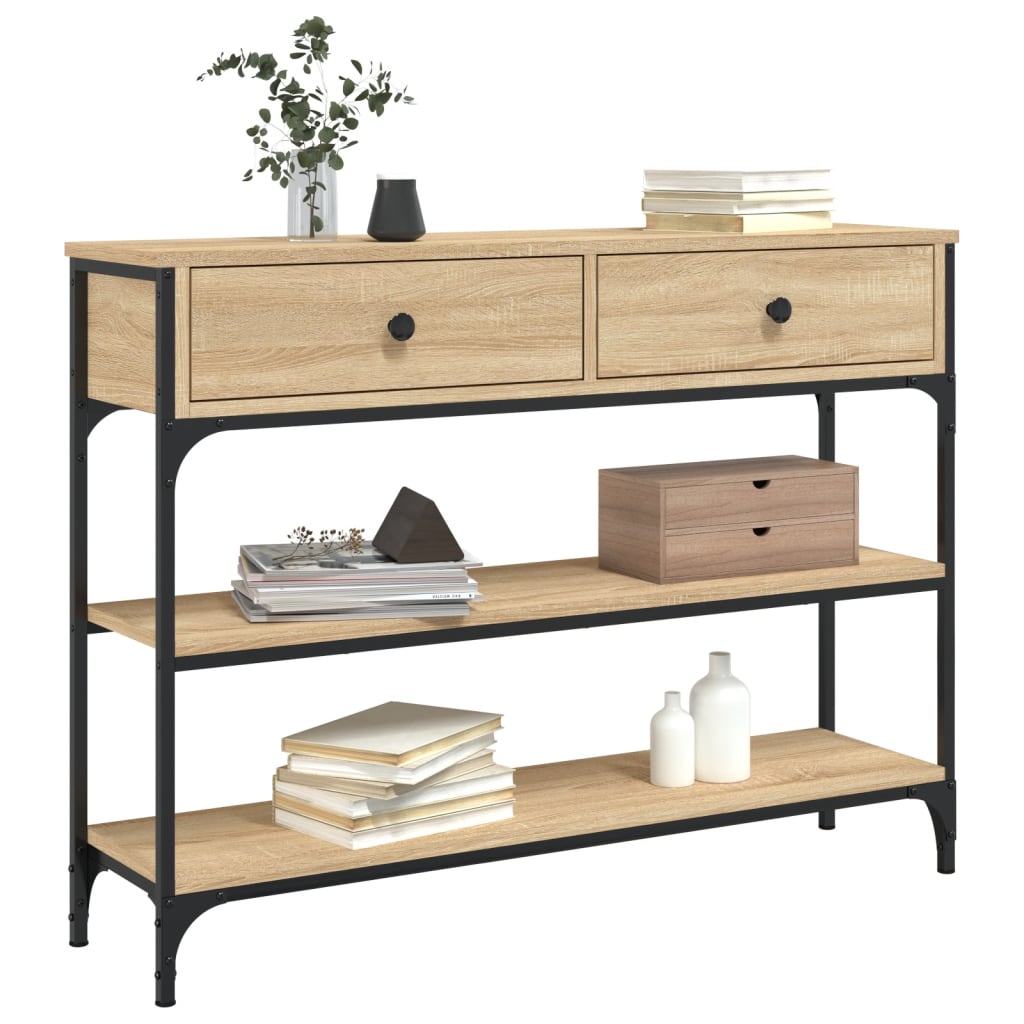 vidaXL Wandtafel 100x25x75 cm bewerkt hout sonoma eikenkleurig afbeelding